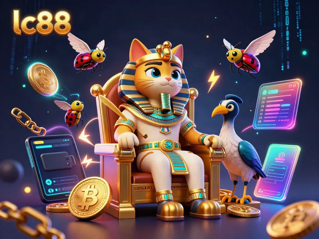 Experience lc88's thrilling casino space with a captivating Egyptian theme and crypto elements.