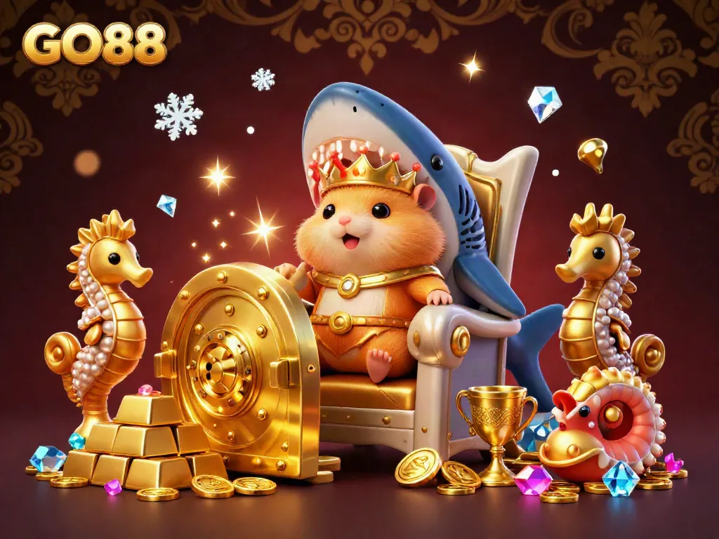 Experience the exciting adventure with GO88, where the golden hamster king reigns over immersive treasures and vibrant gaming scenes.