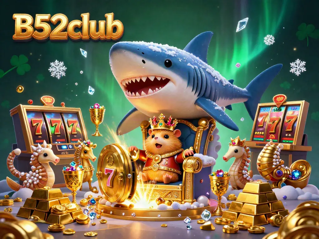 Experience the thrill of B52club with thought-provoking slot games and striking treasures in this immersive 3D scene.