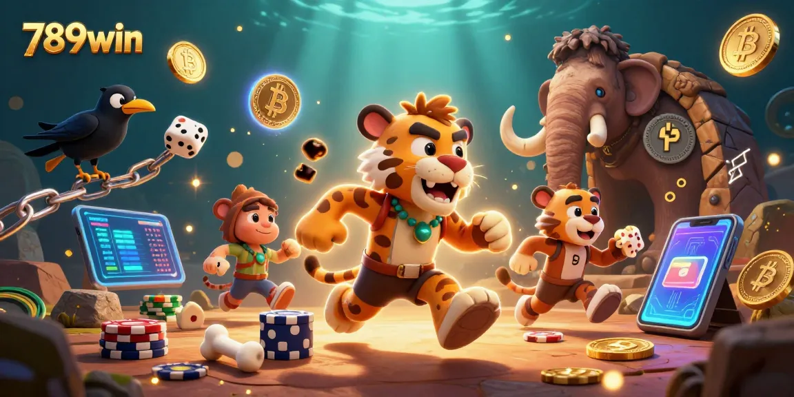Experience thrilling gameplay at 789win in a vibrant casino atmosphere with colorful crypto elements.