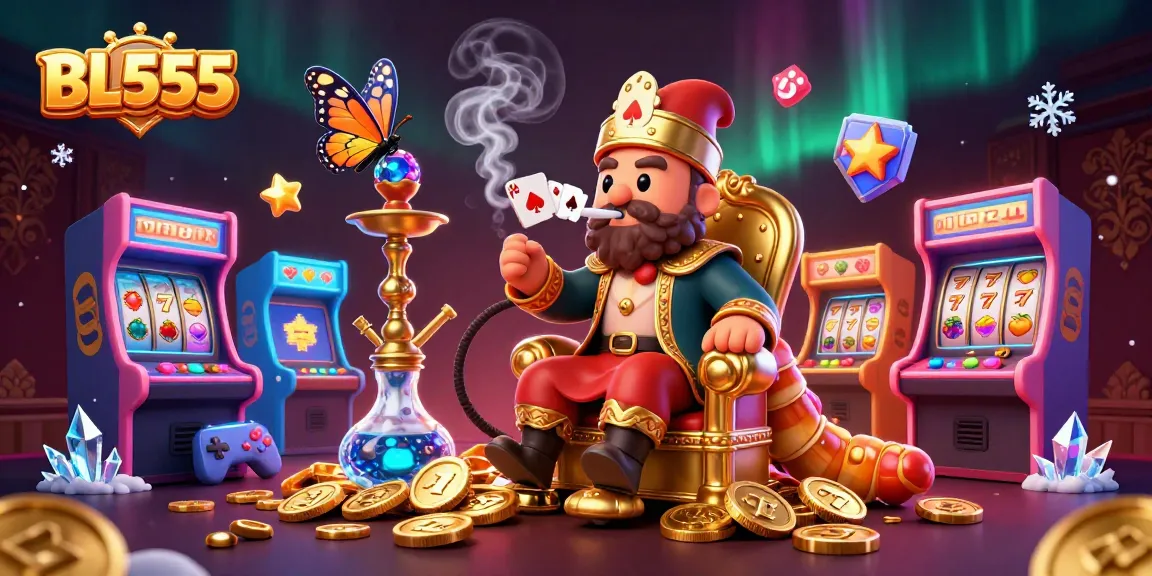 Engage in thrilling gameplay at BL555 featuring a vibrant 3D casino scene with slot elements.