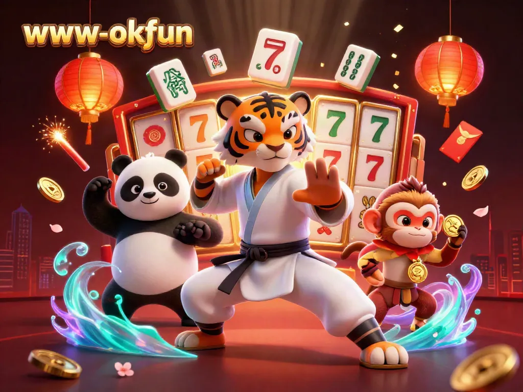 Experience exciting gaming at www-okfun with a kung fu tiger master, panda disciple, and a mischievous monkey among rich casino elements.
