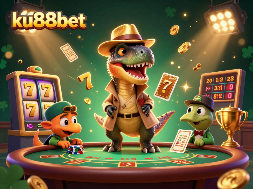 Engage in thrilling gameplay with ku88bet at a vibrant casino illustrated scene showcasing excitement and dynamic elements.