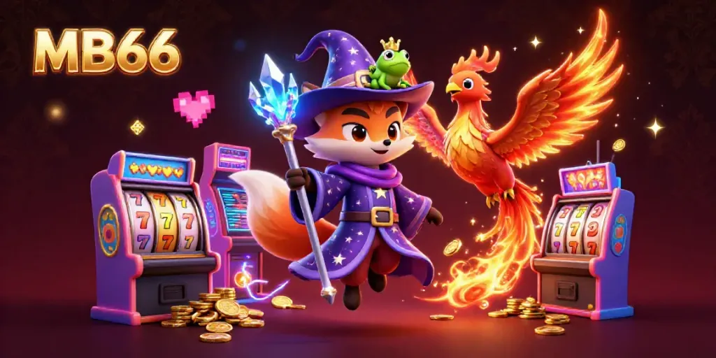 Spin the reels with MB66's magical casino adventure featuring vibrant slot elements.