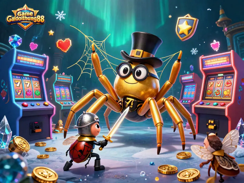 Engage with gamebaidoithuong88 through an enchanting casino illustration, showcasing vibrant characters and gaming elements.