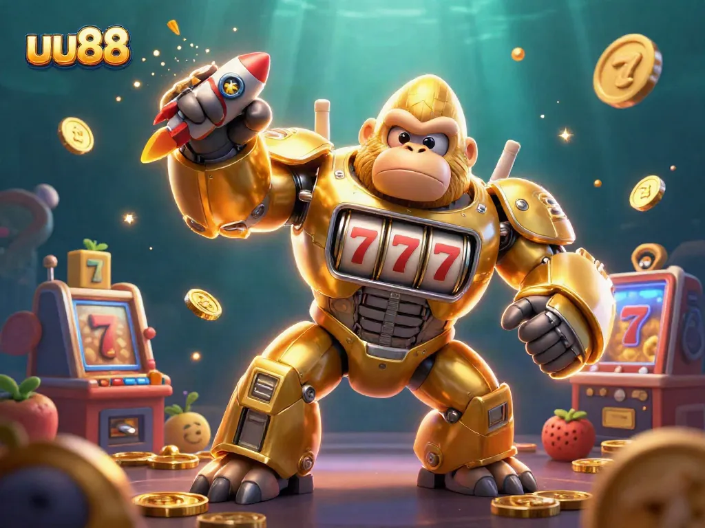 Experience thrilling slots with the uu88 golden gorilla mech and dynamic surroundings.