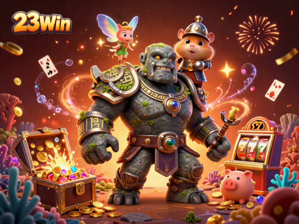 Join the excitement at 23Win, where treasure chests spill riches and fantasy creatures ignite the betting adventure.
