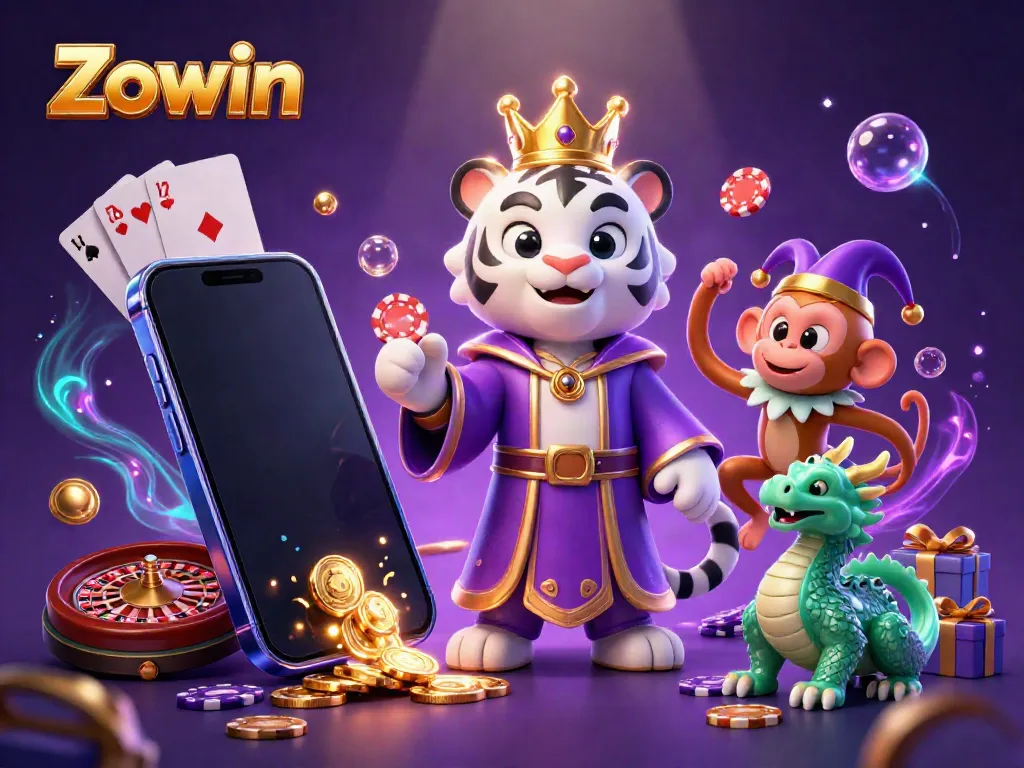 Engage in thrilling gameplay with Zowin's colorful slot games and dynamic casino elements.