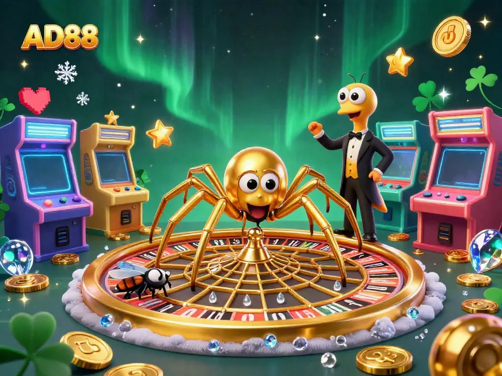 Experience thrilling betting at AD88 with a vibrant 3D casino scene, showcasing unique characters and rich game elements.