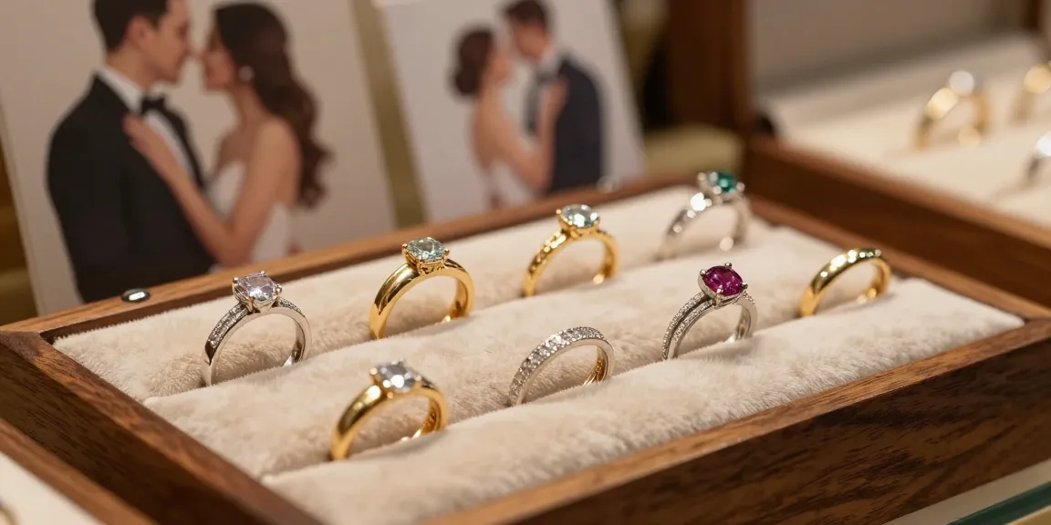 Beautiful collection of wedding rings for women displayed elegantly, showcasing various styles and luxury aesthetics.