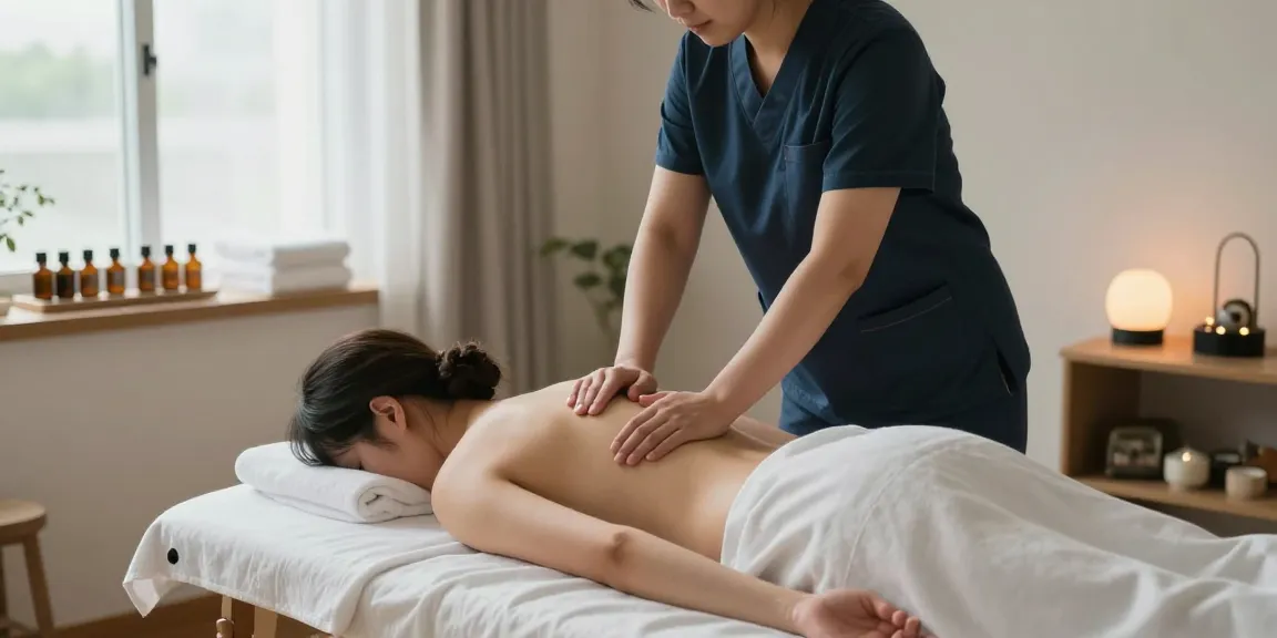 Engaging scene of a relaxing 영등포출장마사지 in a serene home setting with a professional therapist.