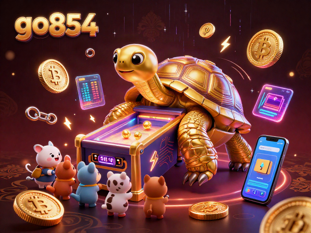 Experience fun at go854 with a lively tortoise pinball casino scene featuring energetic small animal players.