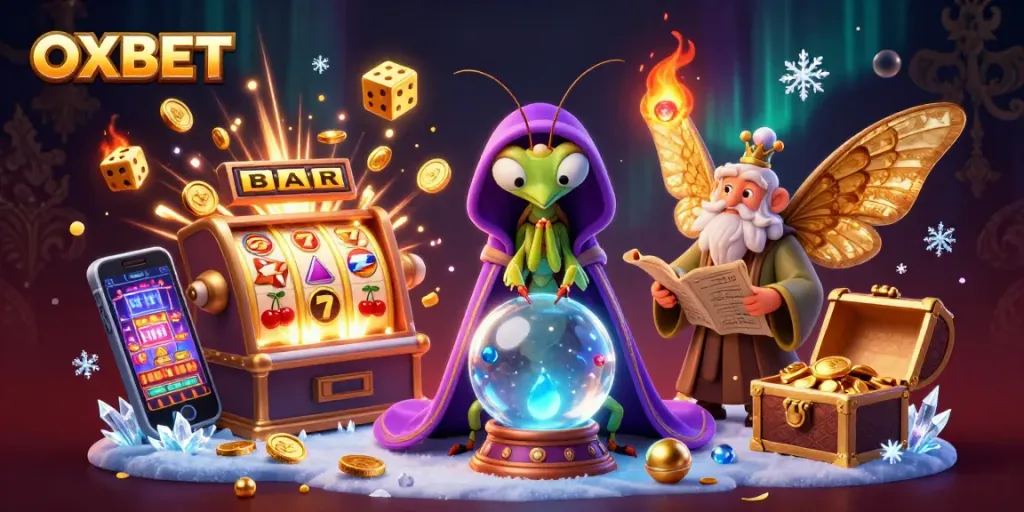 Experience OXBET's thrilling casino adventure with vibrant characters and winning symbols!
