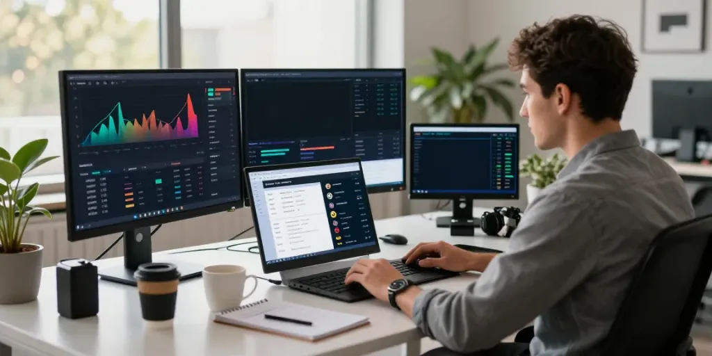 Piteas.trade workspace showcasing a cryptocurrency trader analyzing DEX platforms and market data.