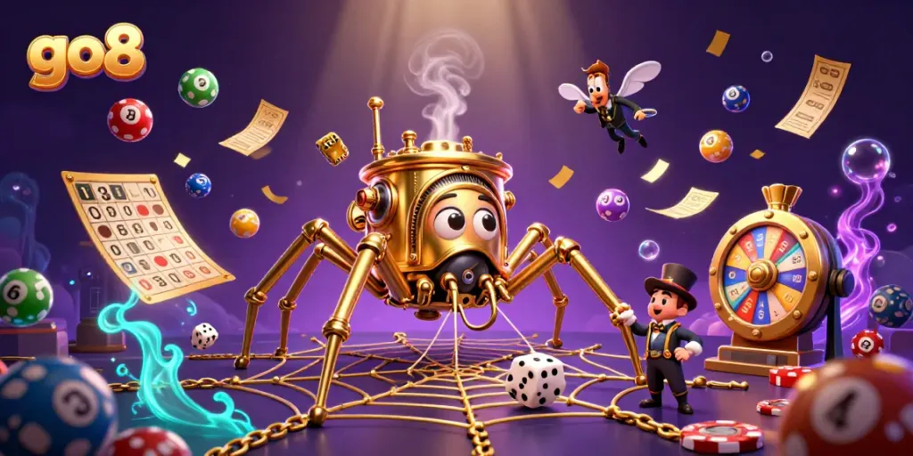 Experience thrilling wins at go8 while the charming spider spins its golden web of chance and luck.