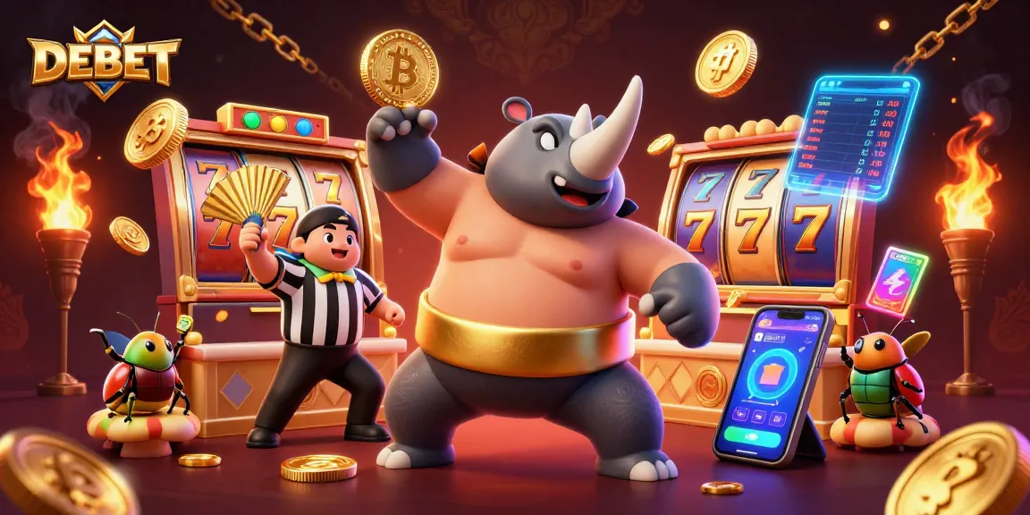 Engage with DEBET's thrilling slot games through a vibrant beetle championship scene.