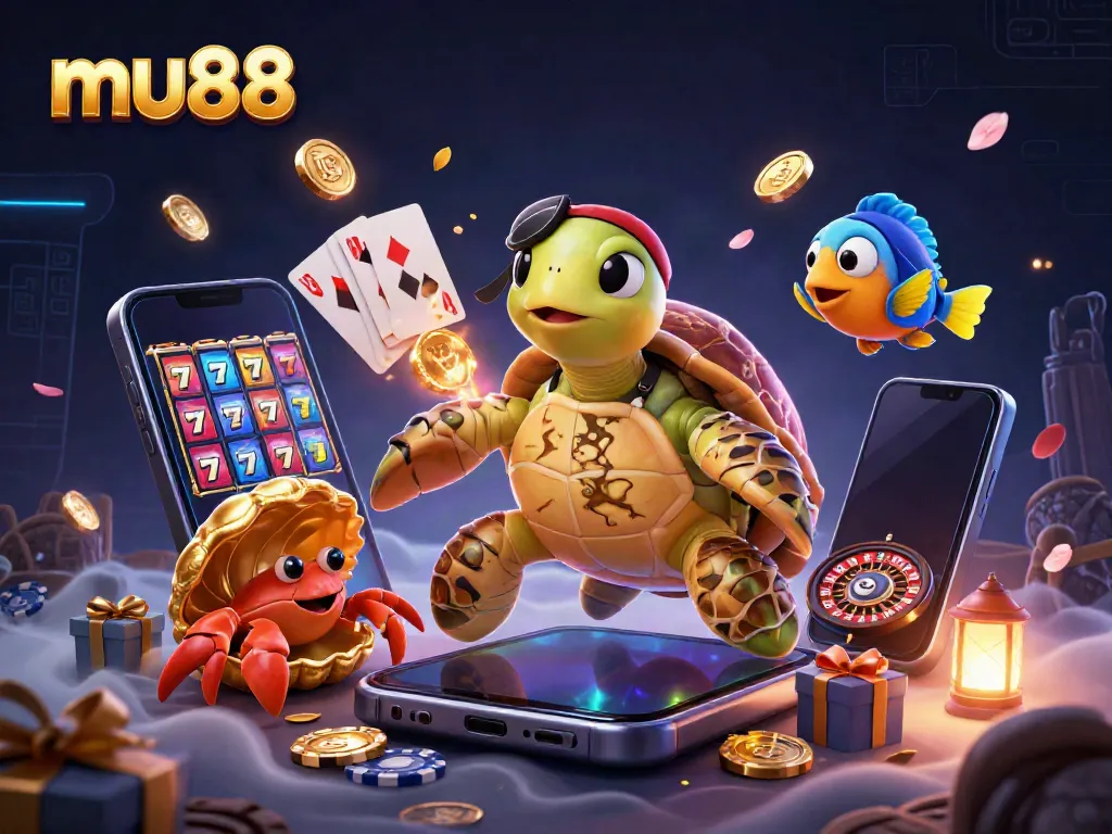 Spin and win with mu88's dynamic 3D gaming scene featuring characters and vibrant treasures