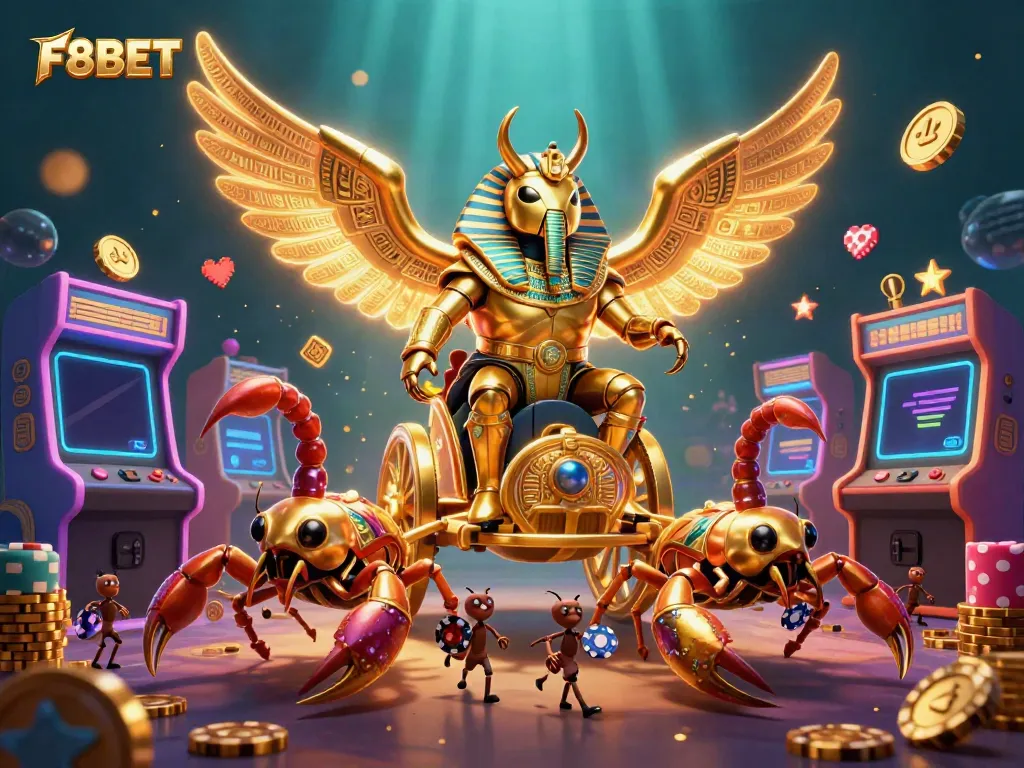 Engage with F8BET through dynamic casino adventures featuring animated characters in a vibrant 3D world.