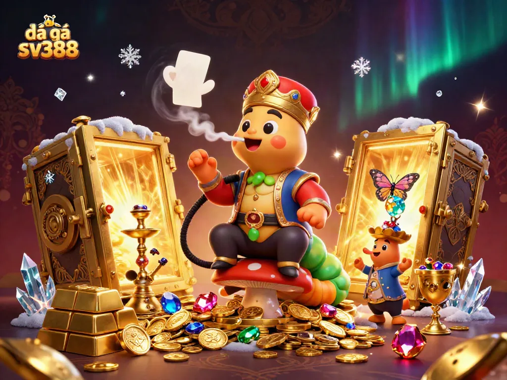 Experience the excitement of đá gà sv388 with vibrant 3D casino elements and characters.