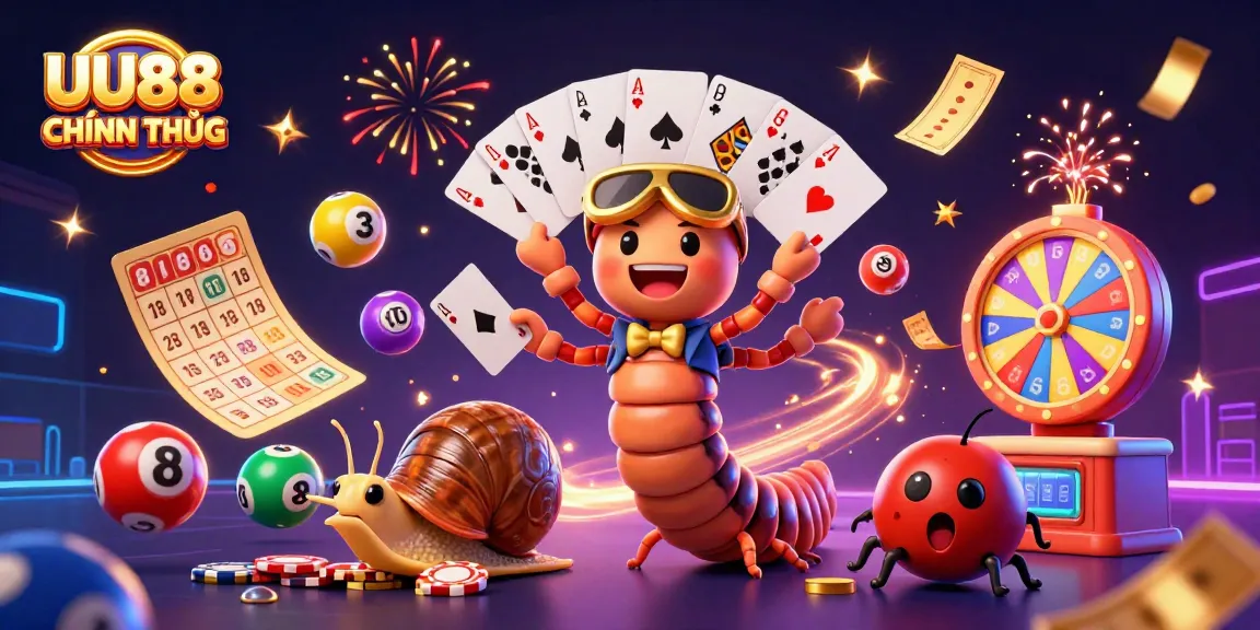 UU88 CHÍNH THỨC showcases vibrant casino action with dynamic characters and gaming elements.