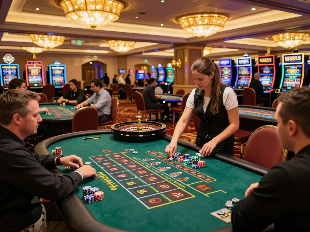 Players engaging in thrilling roulette gameplay at UU8855 casino, colorful chips and excitement.