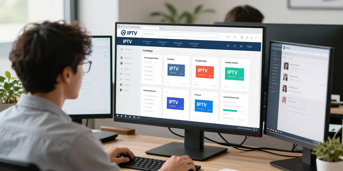 IPTV reseller UK managing panel credits in a professional local business setting, trusted provider offering quality service.