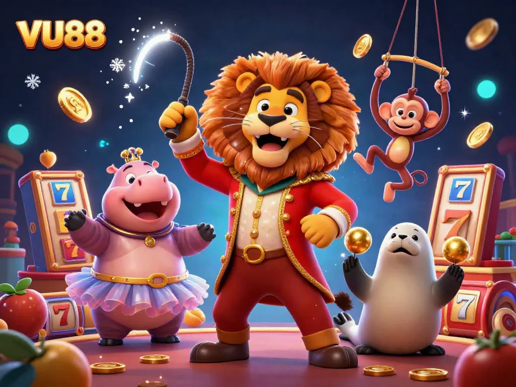 Experience thrilling slots and jackpots at VU88 with vibrant 3D characters and lively game elements.