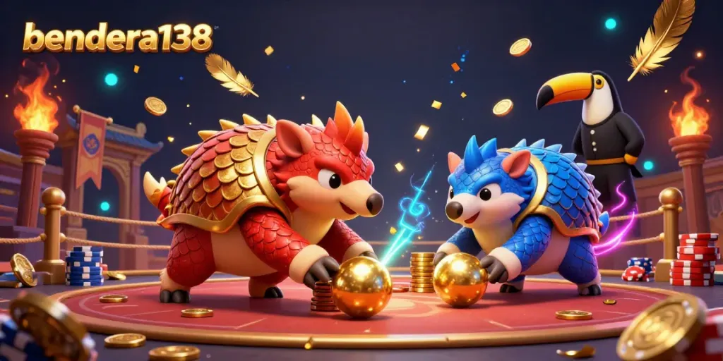 Experience the thrill of bendera138 with pangolins competing in a vibrant casino arena.