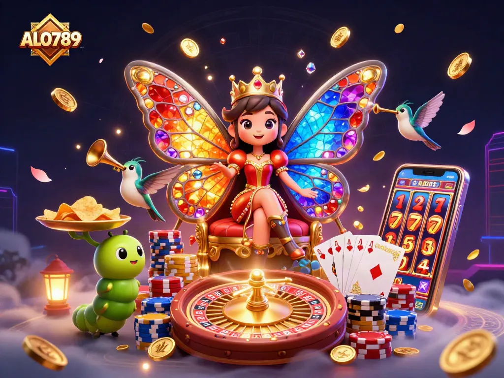 Hit the jackpot at ALO789 while surrounded by stunning casino elements in an ultra-detailed 3D scene.