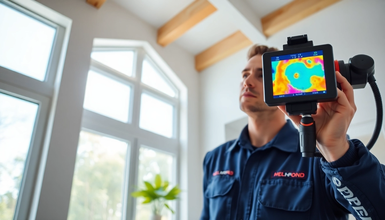 Leak detection expert using thermal imaging technology in a modern home