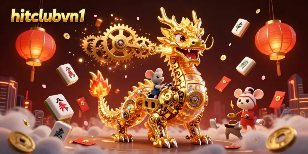 Engage with thrilling adventures at hitclubvn1, embodying the essence of vibrant gaming with a golden dragon.