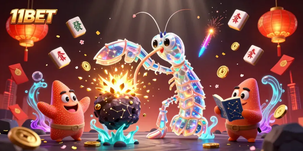 Experience the vibrant world of 11BET with a galactic samurai battling through asteroids amid floating casino elements.