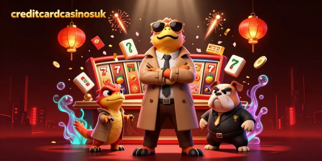 Engage in thrilling gameplay at creditcardcasinosuk, with cartoon raptors amusingly disguised at a VIP casino lounge.