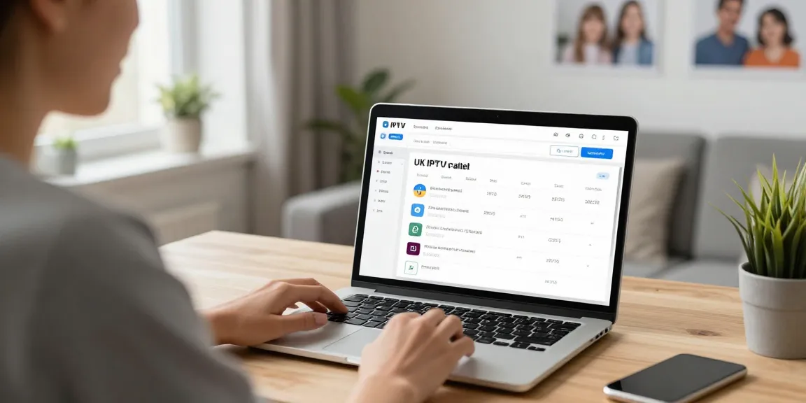 UK IPTV Panel setup by a trusted provider in a professional home office environment, emphasizing community service and local expertise.