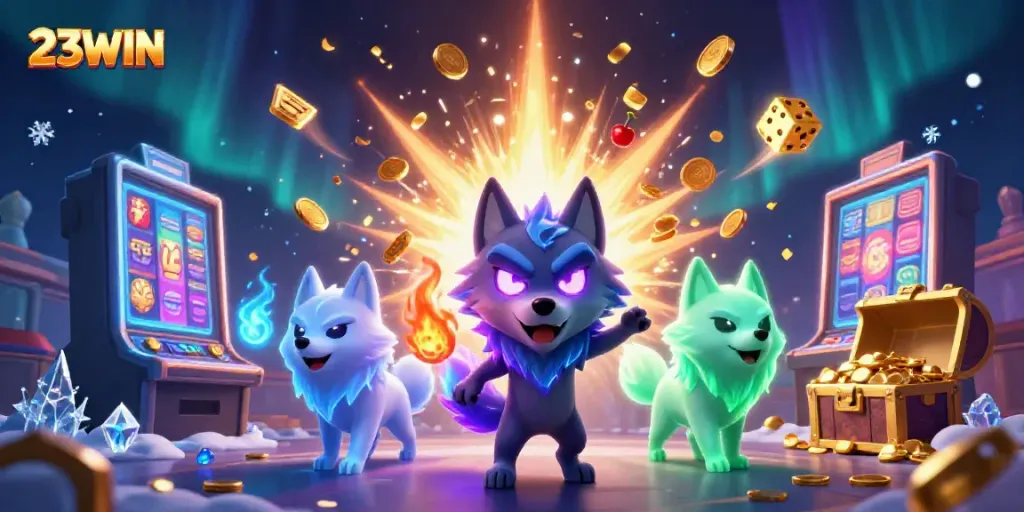 Engage with thrilling casino adventures featuring 23WIN's captivating slot action and vibrant spirit flames.