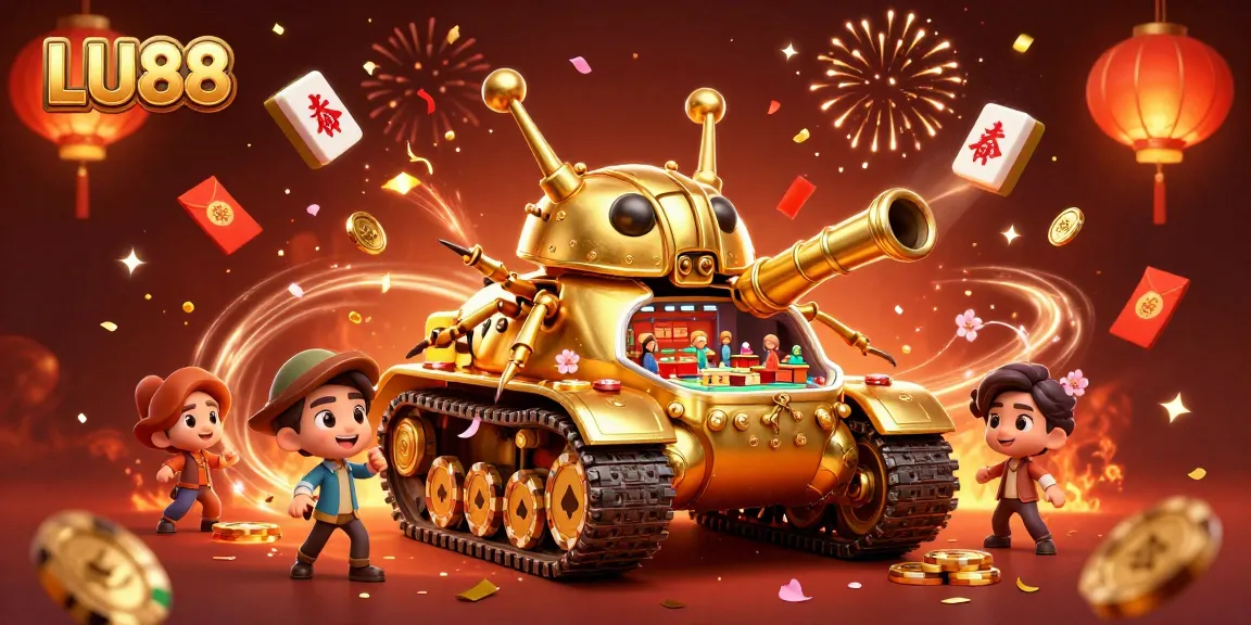 Engage in the excitement at LU88, where a 3D golden beetle tank reveals a lively casino experience.