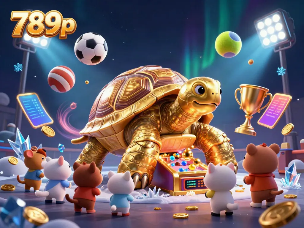 Experience the thrill at 789p with a colossal tortoise pinball machine and dynamic sports elements.