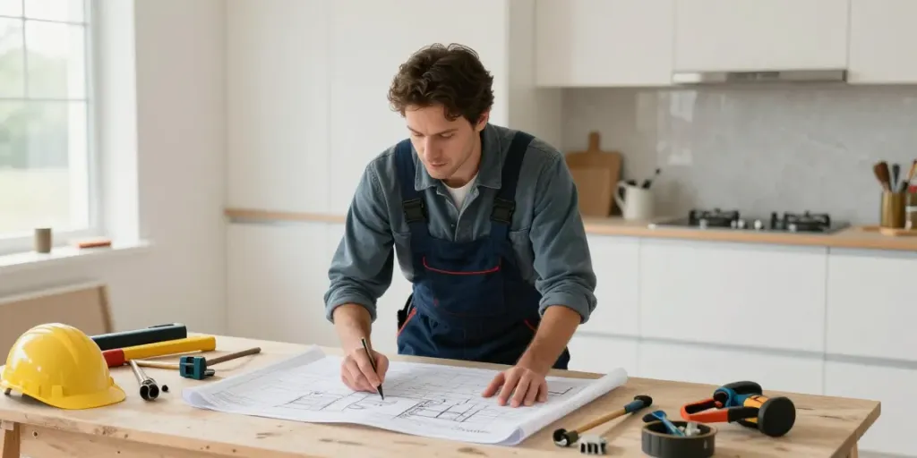 Wish 4D contractor at work in a local home renovation, trusted provider.