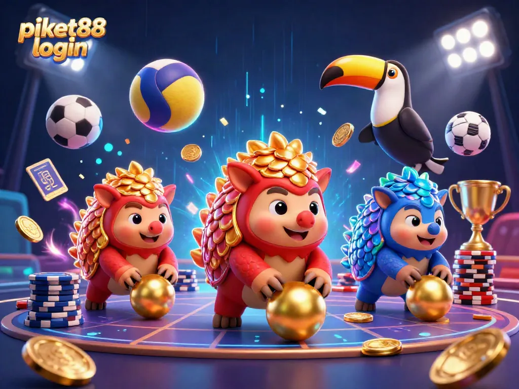 Engage with piket88 login as rival pangolins compete in a vibrant casino scene.