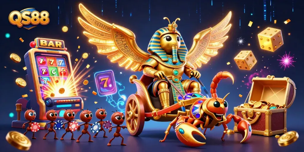 Experience thrilling wins with QS88's vibrant casino adventure filled with treasures and excitement.