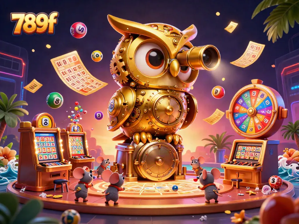 Engage with vibrant gambling action featuring 789f, showcasing a dynamic casino scene with cartoon elements.