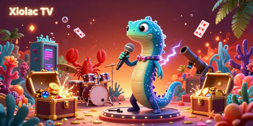 Xoilac TV electrifying underwater casino stage featuring vibrant sea creatures and casino elements.