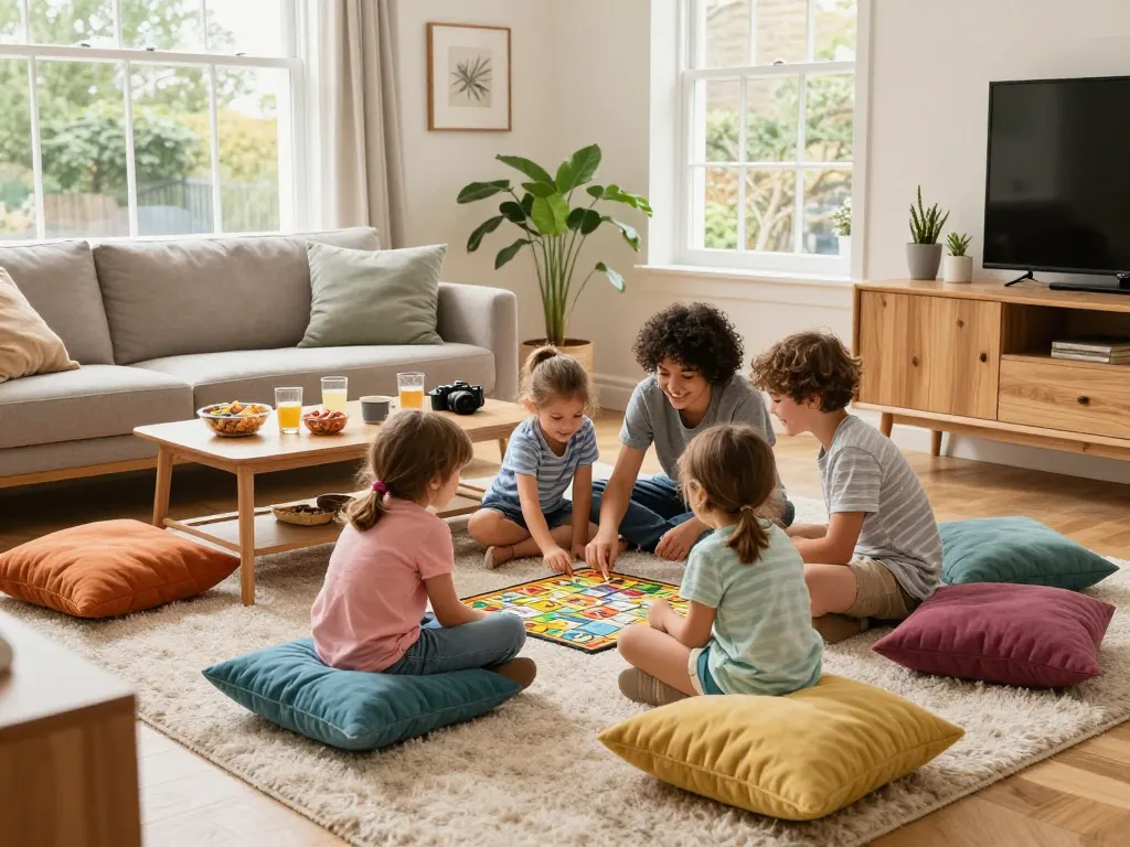 Family enjoying time on an affordable carpet in London, showcasing comfort and style in a cozy home.