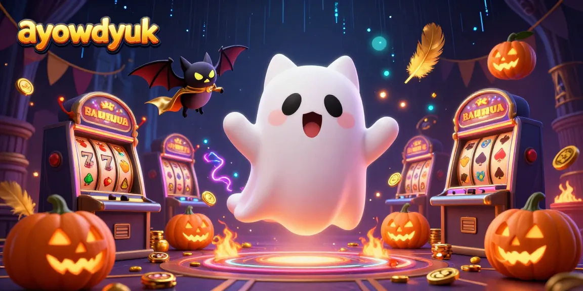 Experience thrilling gaming with ayowdyuk while encountering a ghost cat and bat in a haunted casino.
