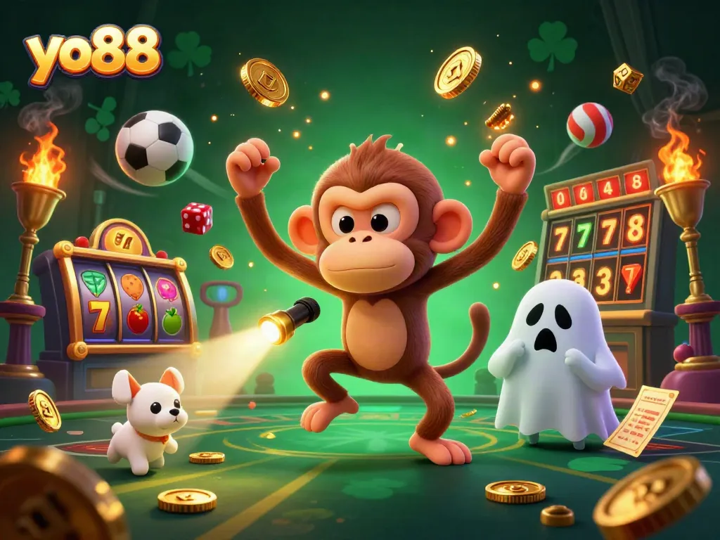 Engage with the thrilling yo88 gaming experience through a captivating haunted casino scene.