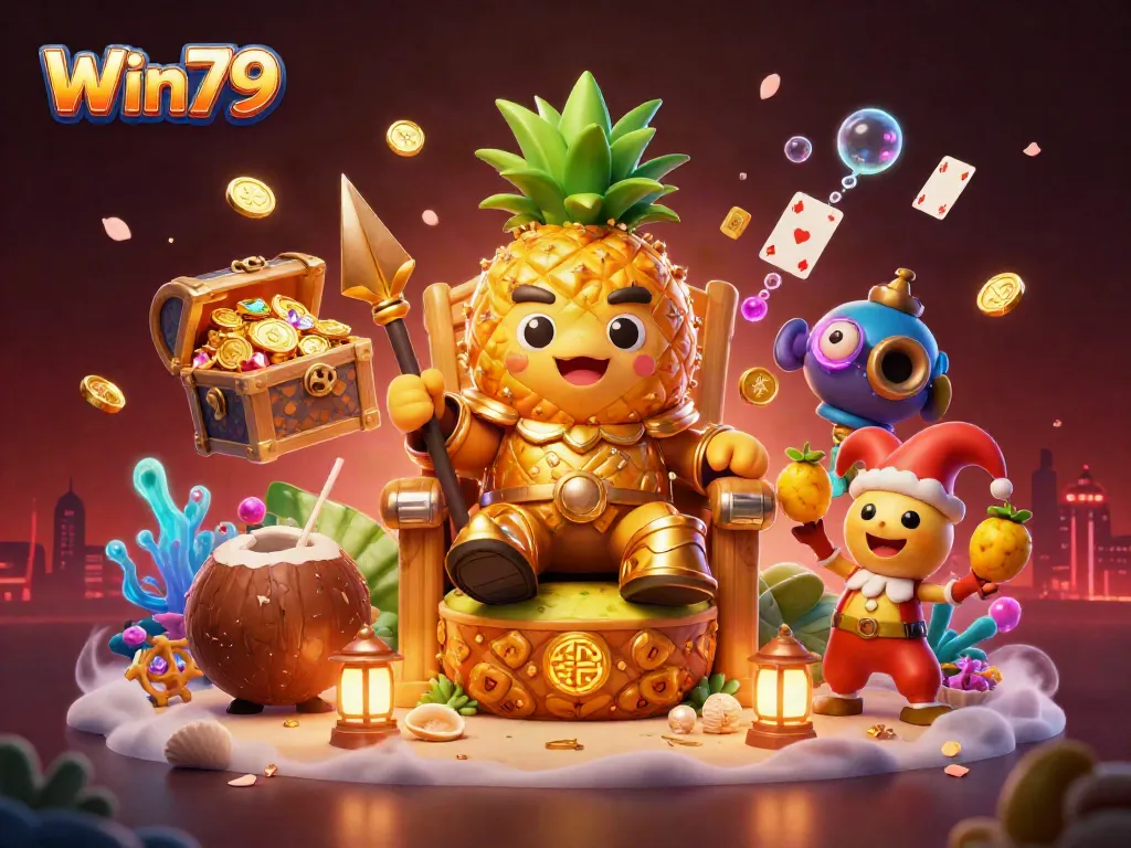 Engage in exciting gameplay at Win79, featuring vibrant characters and dynamic casino elements for immersive entertainment.