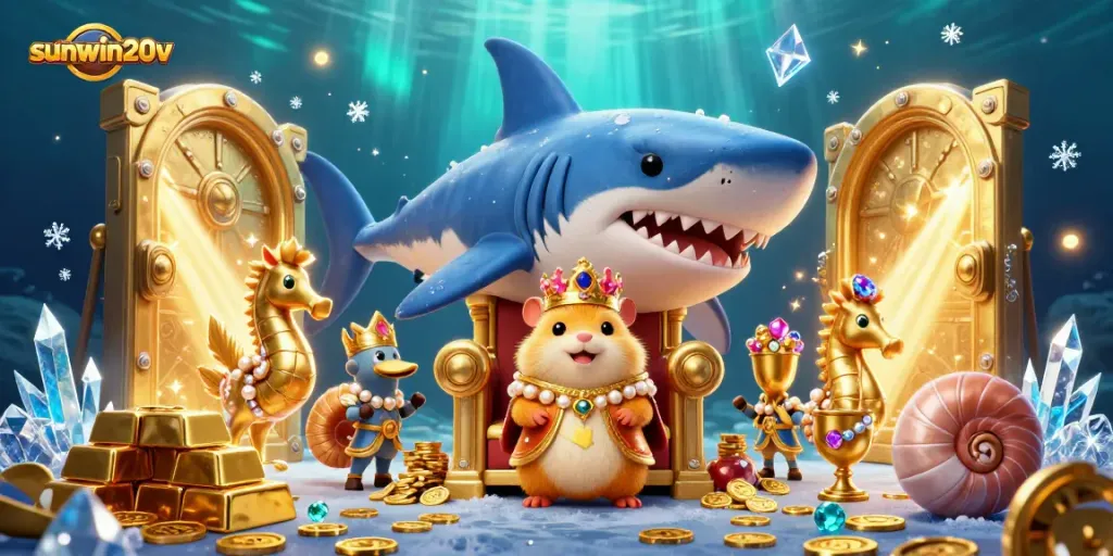 Experience thrilling gameplay in sunwin20v with vibrant treasures and a fierce golden hamster king