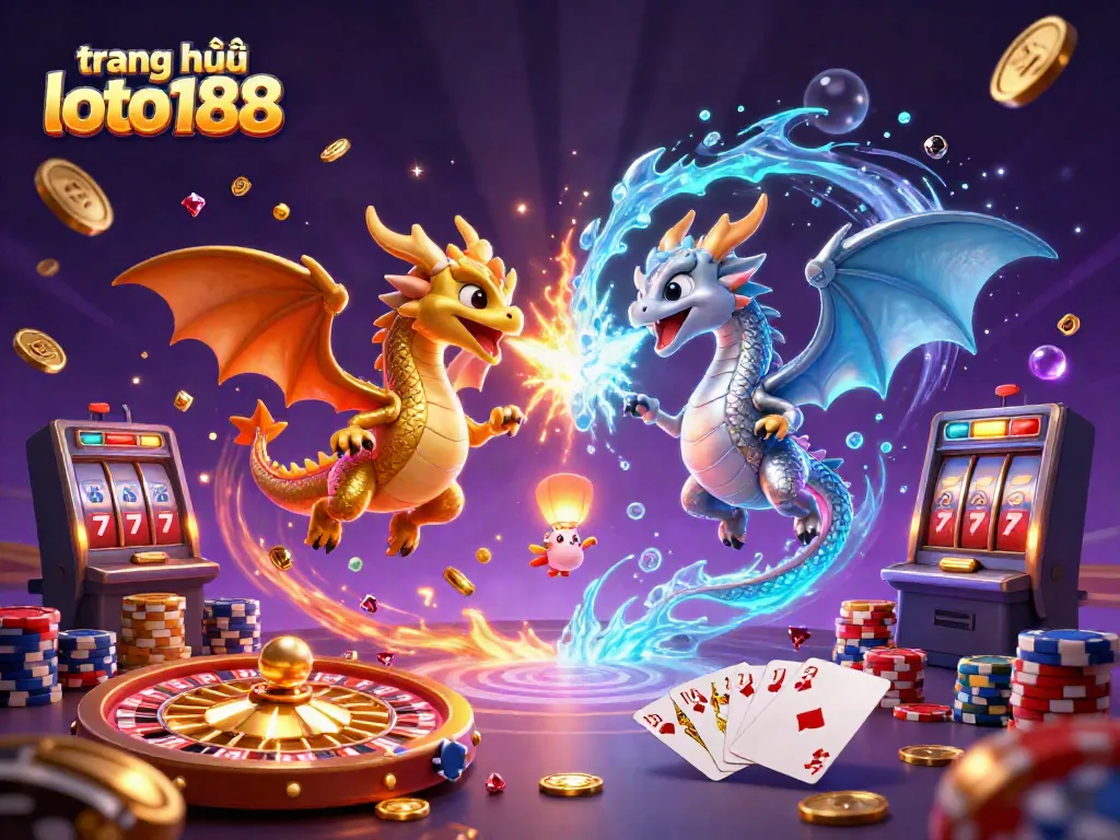 Experience thrilling gameplay at trang chủ loto188 with dazzling dragons, coins, and casino elements.