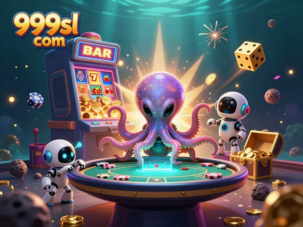 Join the excitement of 999sl com with a vibrant alien octopus and thrilling jackpot symbols!