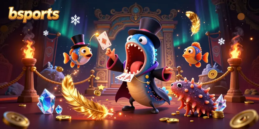 Experience thrilling gambling action with bsports as bioluminescent creatures entertain in a dynamic casino scene.